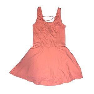 Joylab athletic dress coral size XS lace up back built in bra & shorts stretch